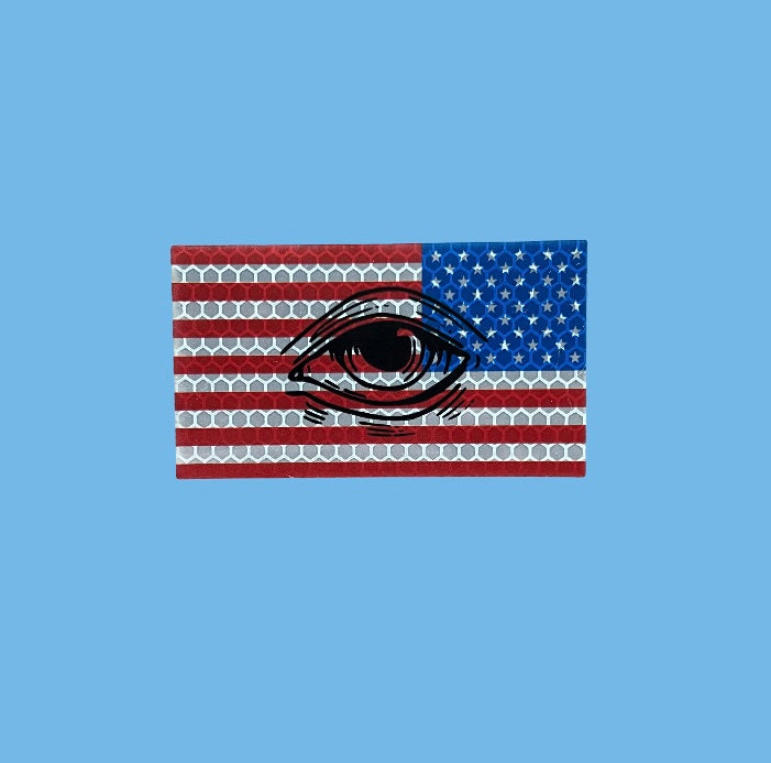 REVERSED Conflict Observer Reflective American Flag Patch