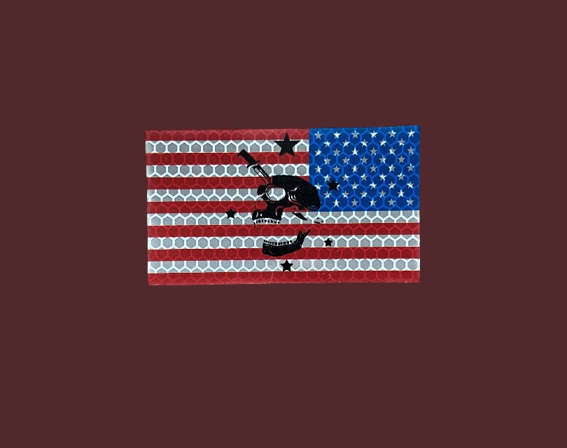 REVERSED Fractured Reflective American Flag Patch