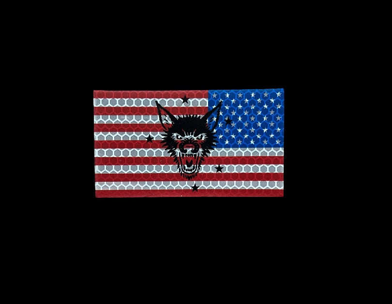 REVERSE K9 Reflective American Flag Patch